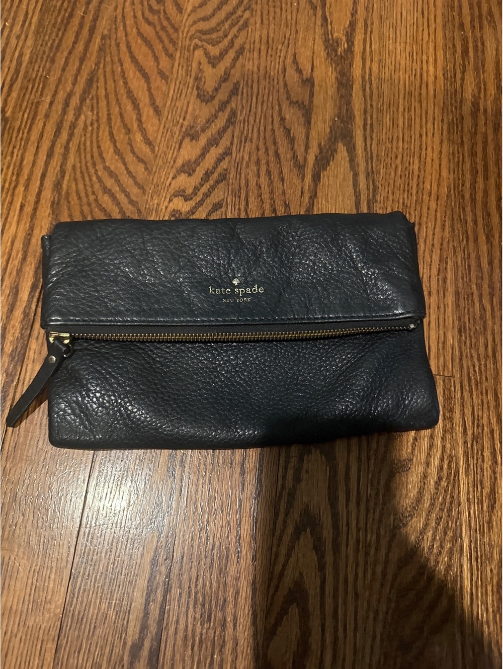 Kate Spade Black Leather Flip Front Clutch